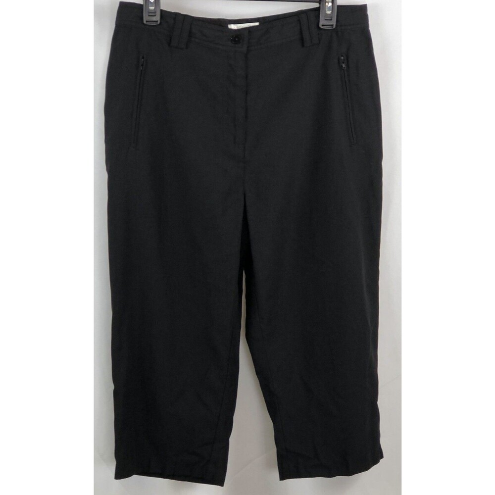 Christopher banks cropped culotte pants 10 Blk Zip Cuffs 31”W High Rise Pockets